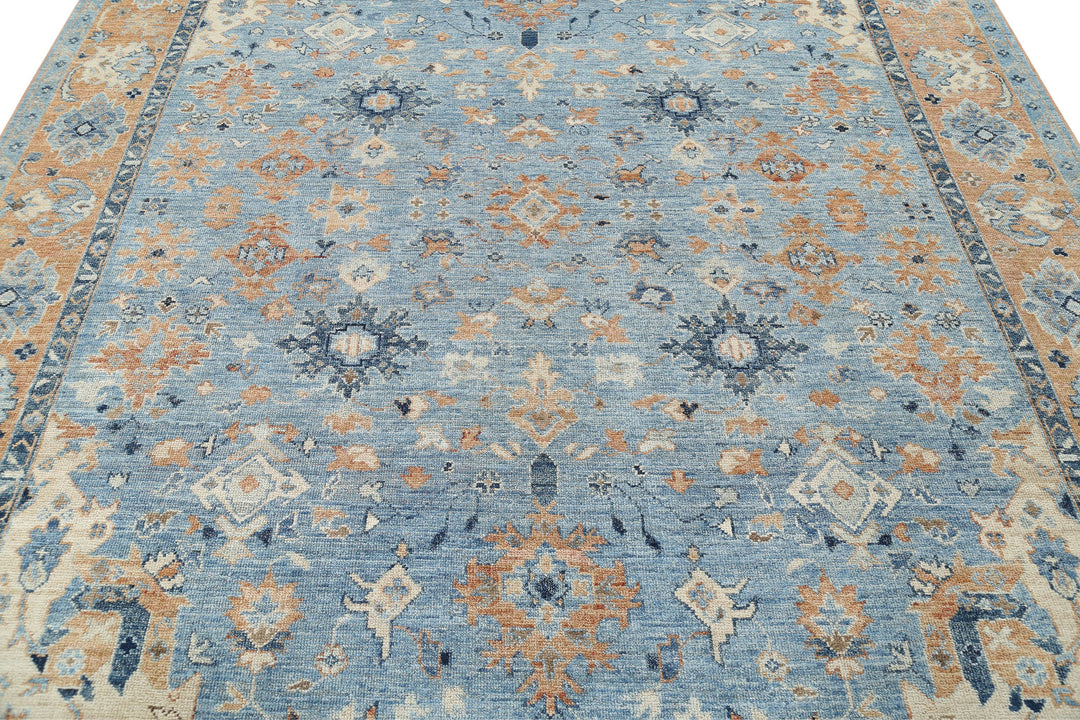 Hand Knotted Oushak Wool Rug 8' 6" x 10' 4" - No. AT77383