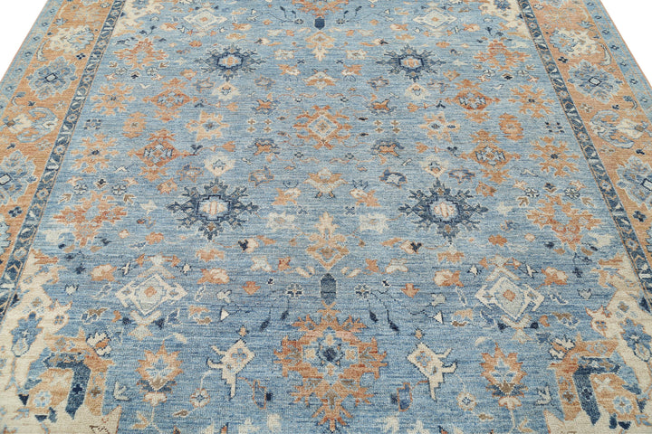 Hand Knotted Oushak Wool Rug 8' 6" x 10' 4" - No. AT77383