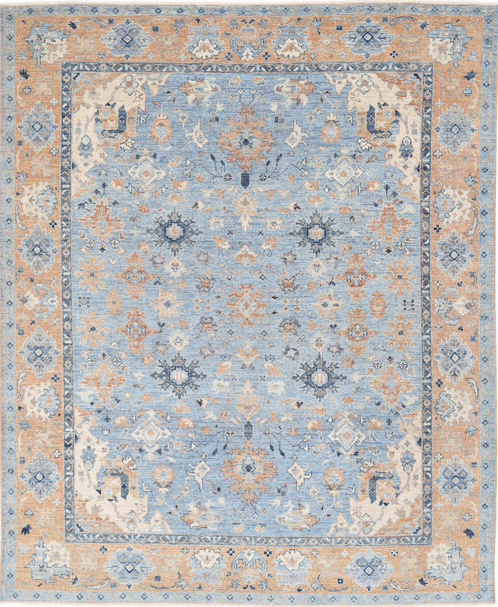 Hand Knotted Oushak Wool Rug 8' 6" x 10' 4" - No. AT77383