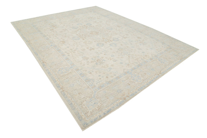 Hand Knotted Oushak Wool Rug 9' 4" x 11' 10" - No. AT73320