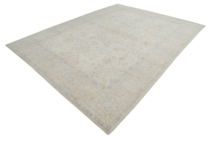 Hand Knotted Oushak Wool Rug 9' 4" x 11' 10" - No. AT73320