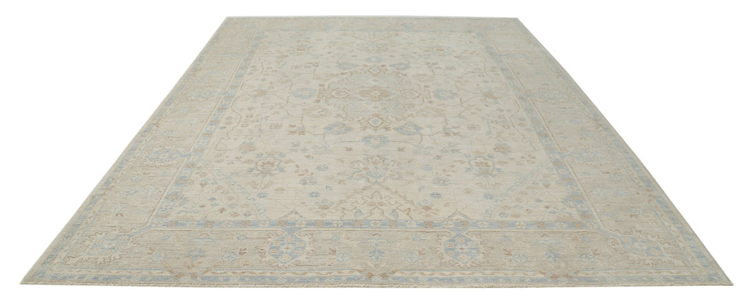 Hand Knotted Oushak Wool Rug 9' 4" x 11' 10" - No. AT73320