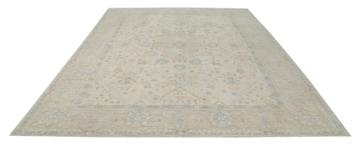 Hand Knotted Oushak Wool Rug 9' 4" x 11' 10" - No. AT73320