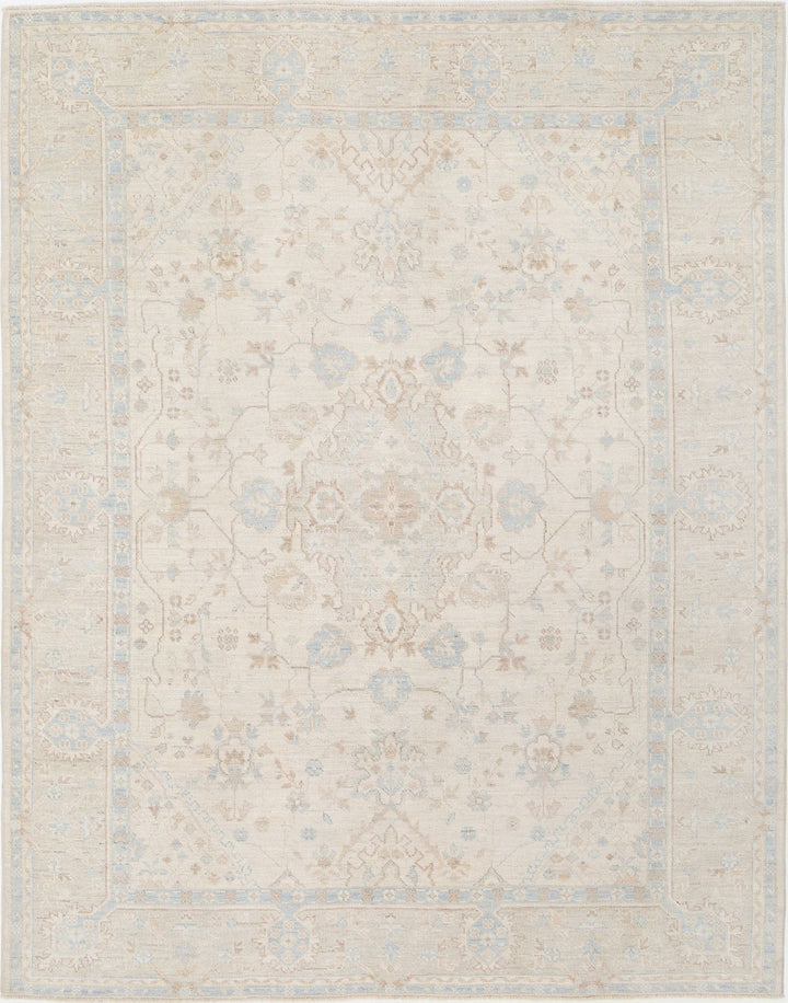 Hand Knotted Oushak Wool Rug 9' 4" x 11' 10" - No. AT73320