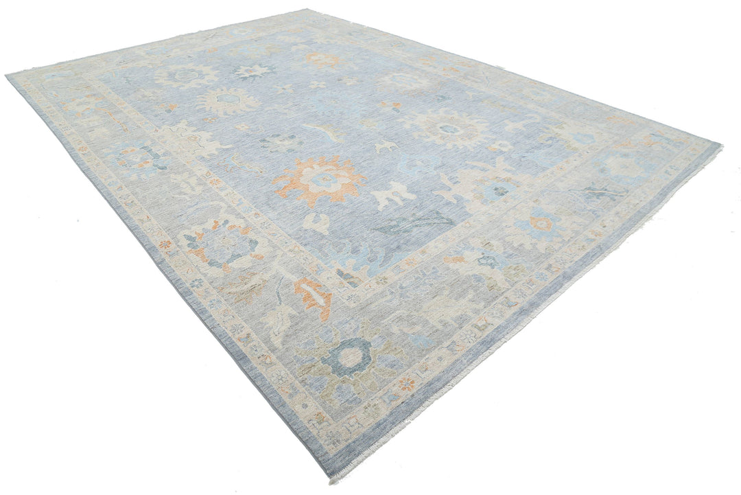 Hand Knotted Oushak Wool Rug 10' 0" x 13' 11" - No. AT31544