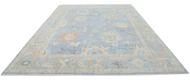 Hand Knotted Oushak Wool Rug 10' 0" x 13' 11" - No. AT31544