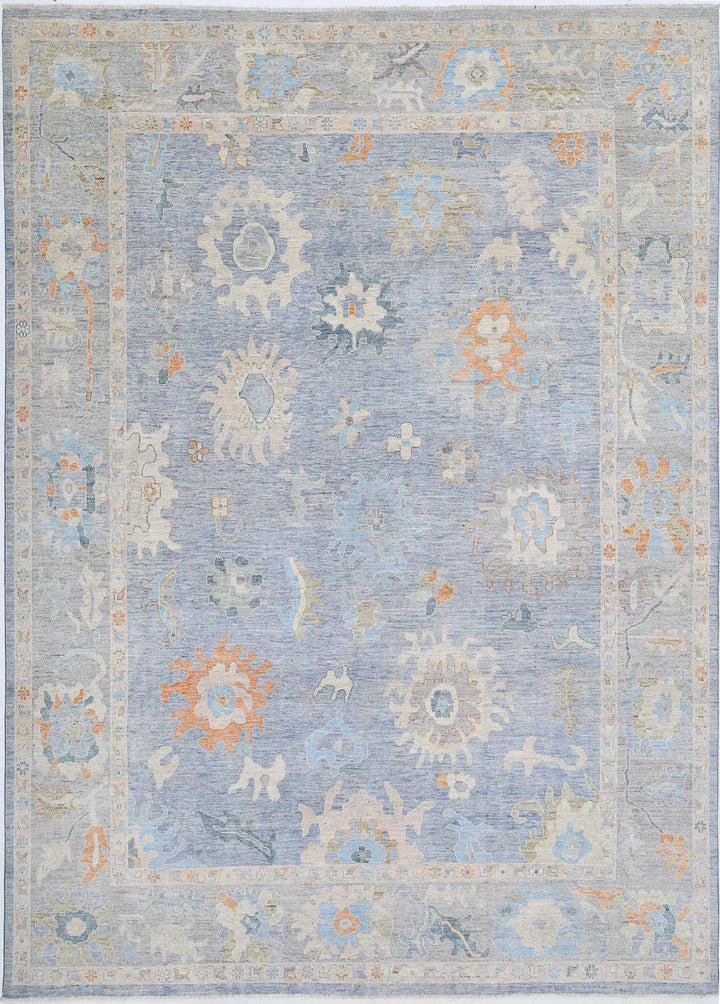 Hand Knotted Oushak Wool Rug 10' 0" x 13' 11" - No. AT31544