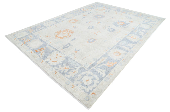 Hand Knotted Oushak Wool Rug 8' 11" x 12' 4" - No. AT72031