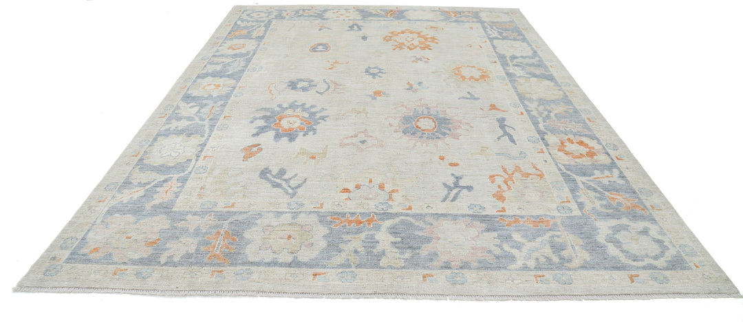 Hand Knotted Oushak Wool Rug 8' 11" x 12' 4" - No. AT72031