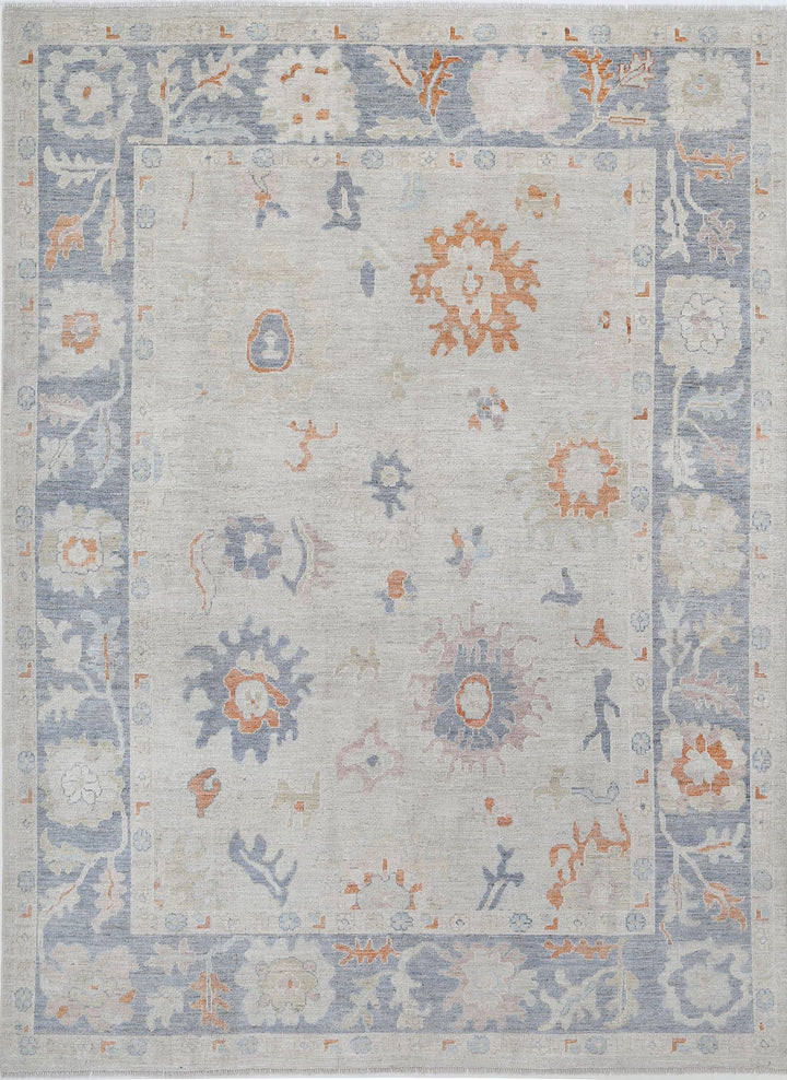 Hand Knotted Oushak Wool Rug 8' 11" x 12' 4" - No. AT72031