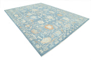 Hand Knotted Oushak Wool Rug 10' 4" x 13' 9" - No. AT24547