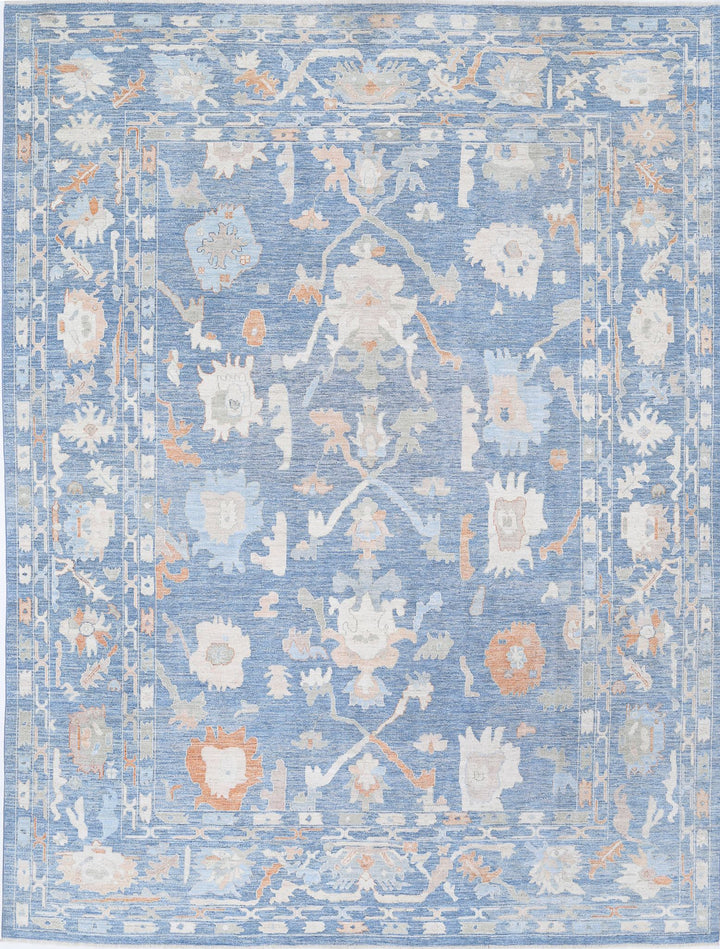 Hand Knotted Oushak Wool Rug 10' 4" x 13' 9" - No. AT24547