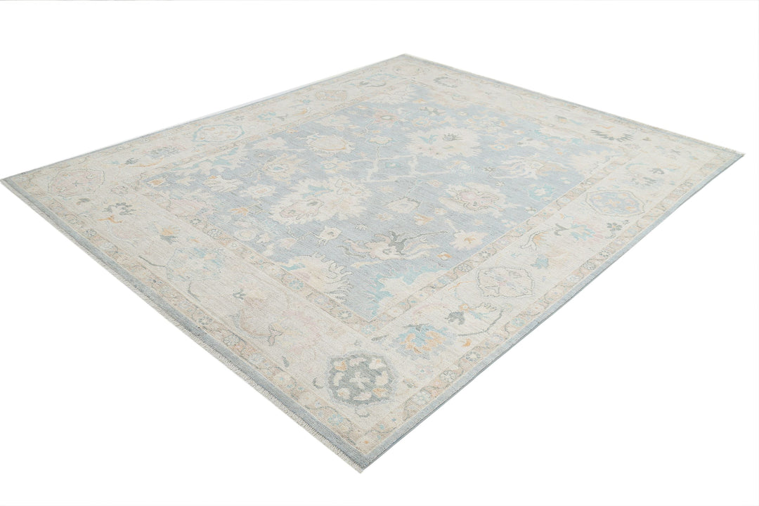 Hand Knotted Oushak Wool Rug 7' 9" x 9' 5" - No. AT19572
