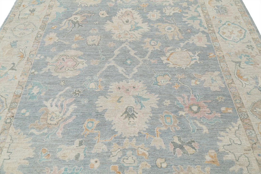 Hand Knotted Oushak Wool Rug 7' 9" x 9' 5" - No. AT19572
