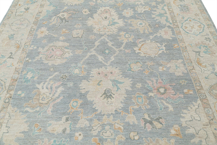 Hand Knotted Oushak Wool Rug 7' 9" x 9' 5" - No. AT19572