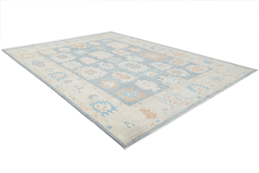 Hand Knotted Oushak Wool Rug 10' 3" x 13' 10" - No. AT60731