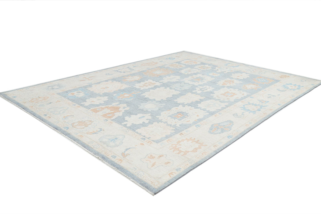 Hand Knotted Oushak Wool Rug 10' 3" x 13' 10" - No. AT60731