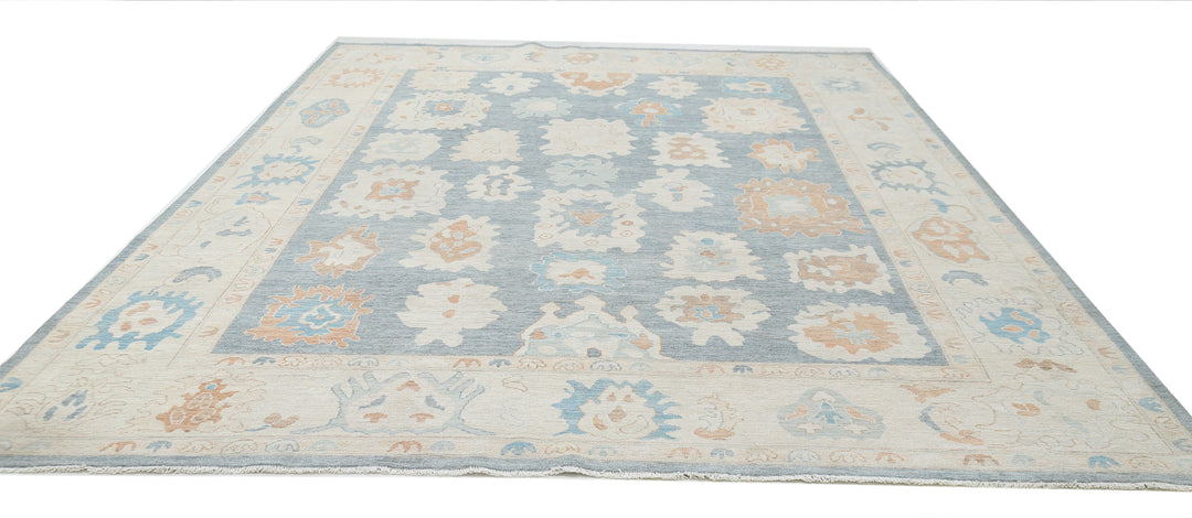 Hand Knotted Oushak Wool Rug 10' 3" x 13' 10" - No. AT60731