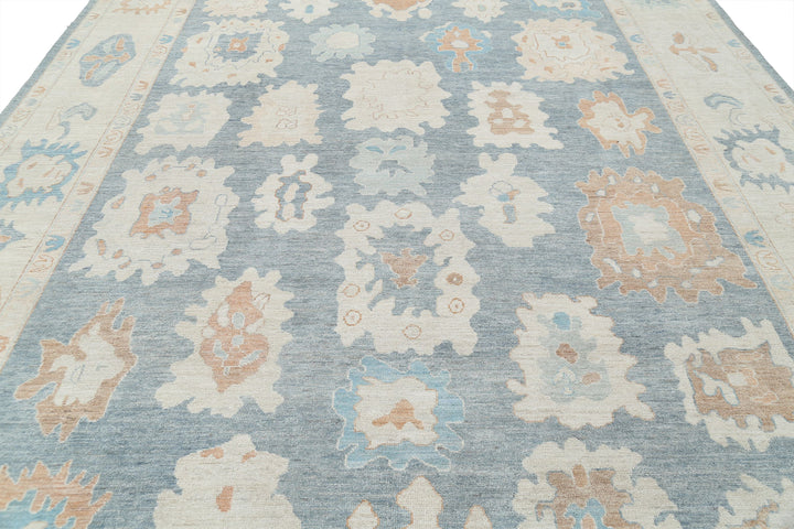 Hand Knotted Oushak Wool Rug 10' 3" x 13' 10" - No. AT60731
