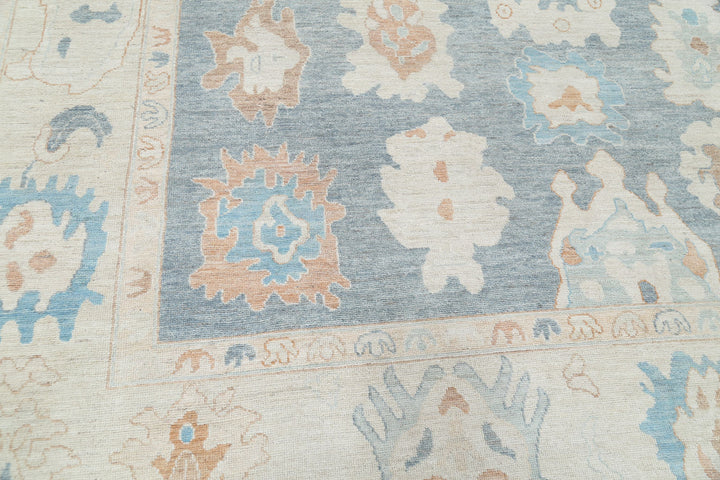 Hand Knotted Oushak Wool Rug 10' 3" x 13' 10" - No. AT60731