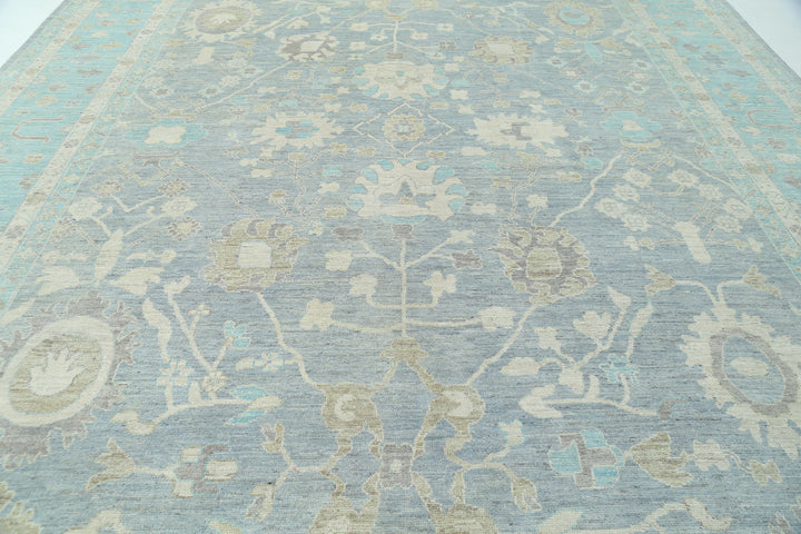 Hand Knotted Oushak Wool Rug 12' 0" x 15' 8" - No. AT97478