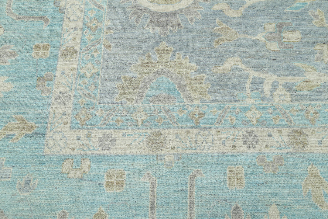 Hand Knotted Oushak Wool Rug 12' 0" x 15' 8" - No. AT97478