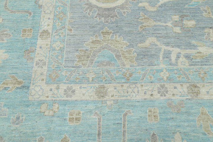 Hand Knotted Oushak Wool Rug 12' 0" x 15' 8" - No. AT97478