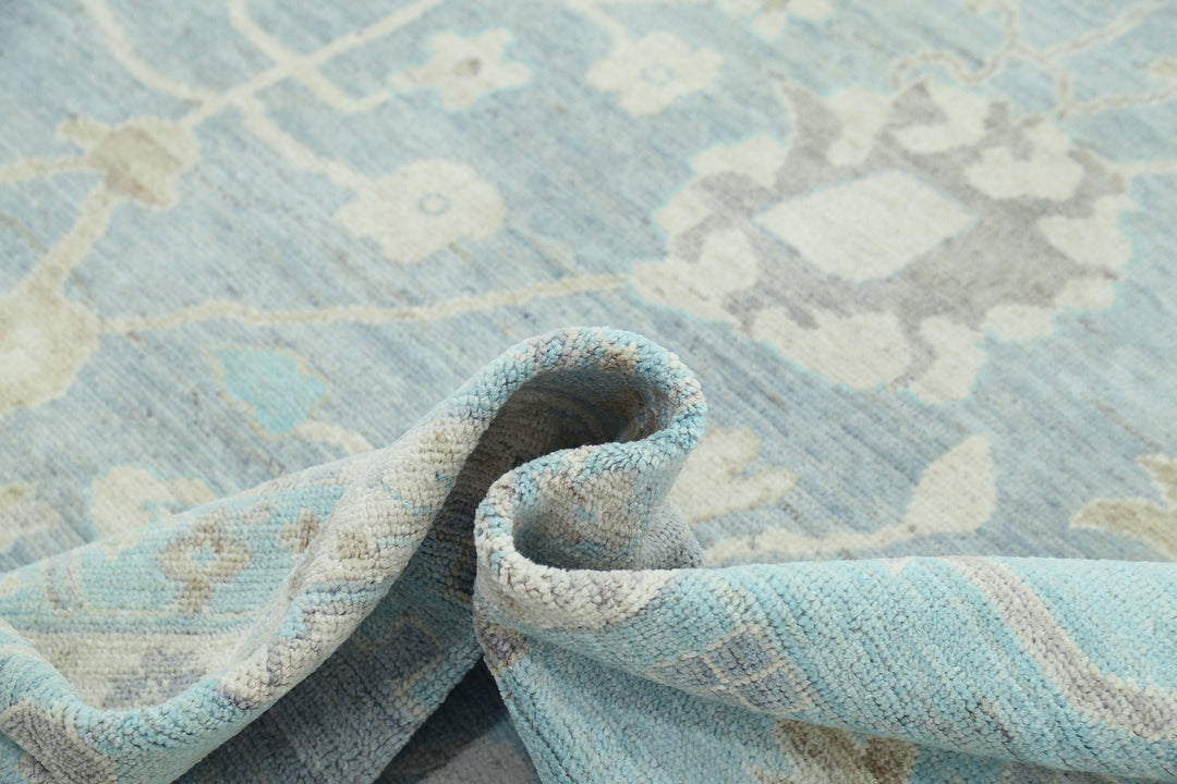 Hand Knotted Oushak Wool Rug 12' 0" x 15' 8" - No. AT97478
