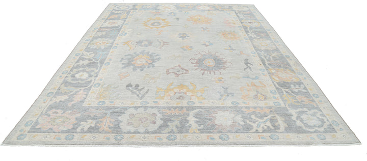 Hand Knotted Oushak Wool Rug 9' 0" x 12' 1" - No. AT15515