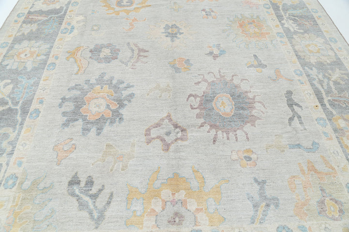 Hand Knotted Oushak Wool Rug 9' 0" x 12' 1" - No. AT15515