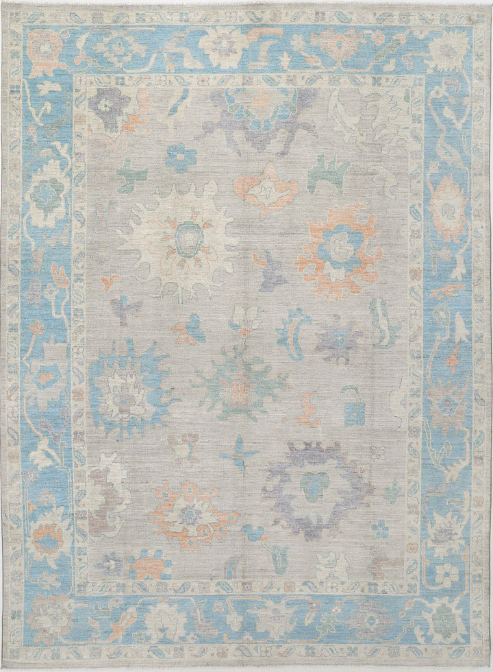 Hand Knotted Oushak Wool Rug 10' 3" x 14' 2" - No. AT84557