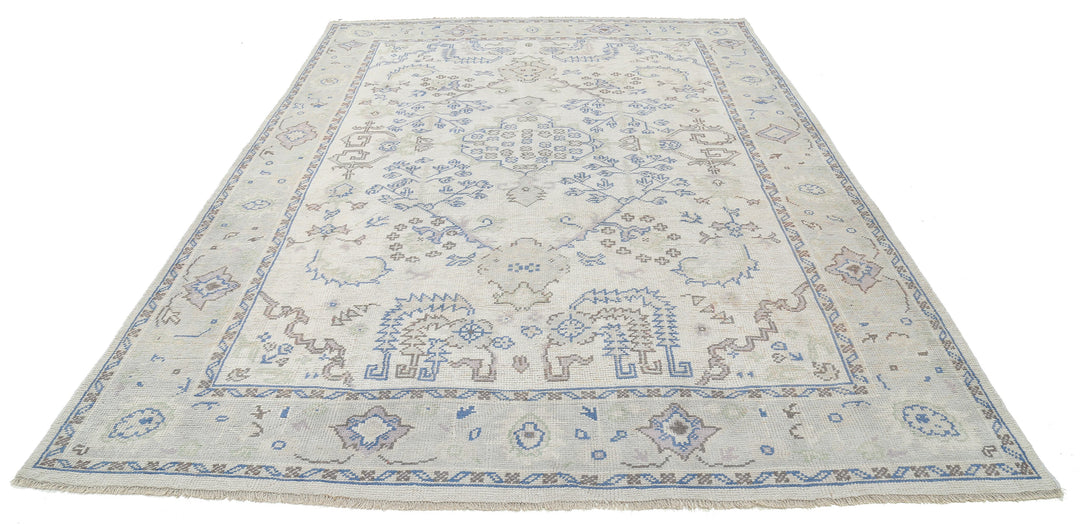 Hand Knotted Vintage Turkish Oushak Wool Rug 8' 1" x 11' 3" - No. AT63592