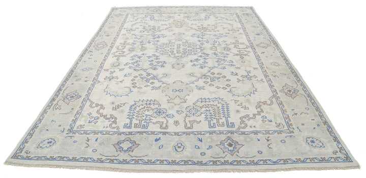 Hand Knotted Vintage Turkish Oushak Wool Rug 8' 1" x 11' 3" - No. AT63592