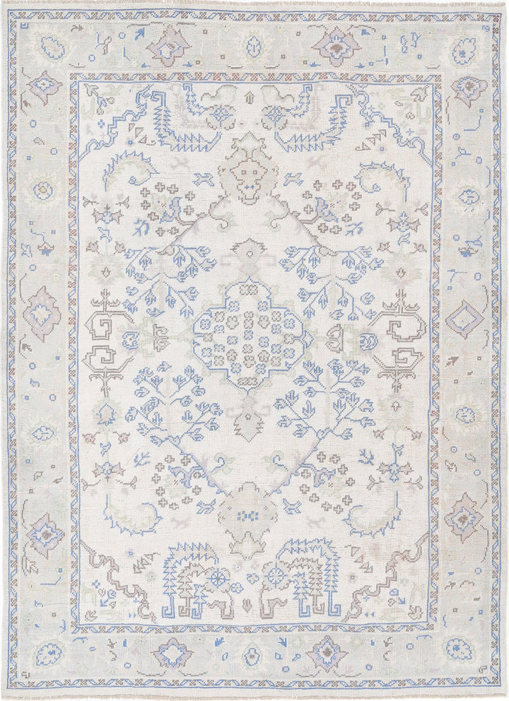 Hand Knotted Vintage Turkish Oushak Wool Rug 8' 1" x 11' 3" - No. AT63592