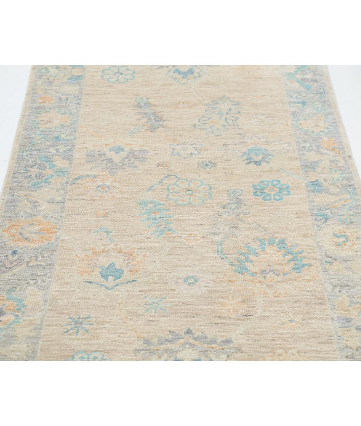 Hand Knotted Oushak Wool Rug 3' 0" x 9' 7" - No. AT14390