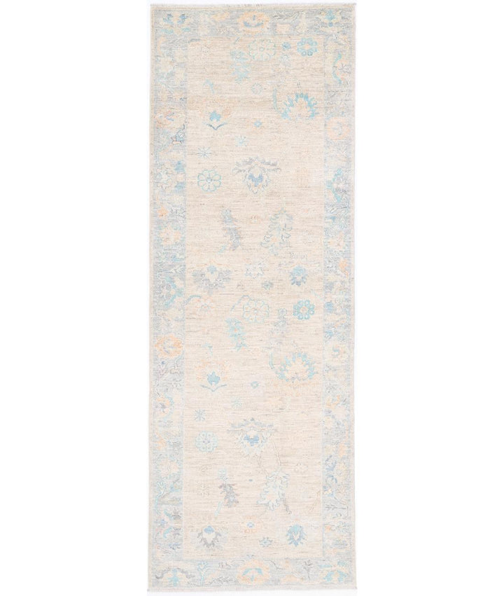 Hand Knotted Oushak Wool Rug 3' 0" x 9' 7" - No. AT14390