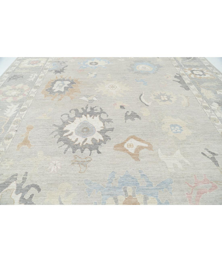 Hand Knotted Oushak Wool Rug 12' 0" x 14' 8" - No. AT73187
