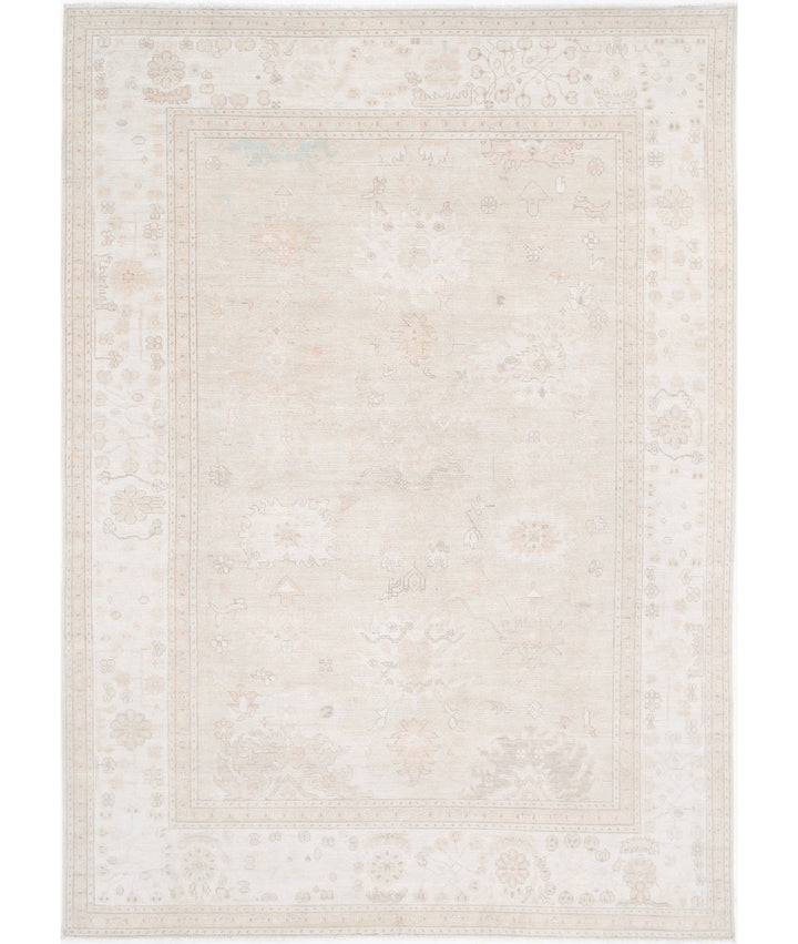 Hand Knotted Oushak Wool Rug 8' 11" x 12' 4" - No. AT47588