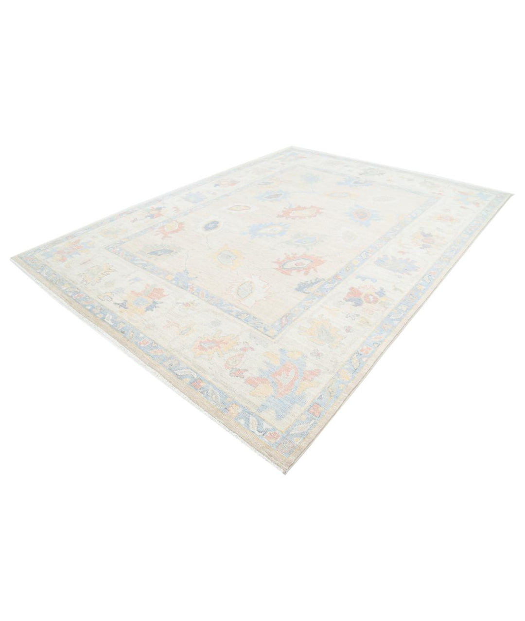 Hand Knotted Oushak Wool Rug 9' 2" x 12' 2" - No. AT27464