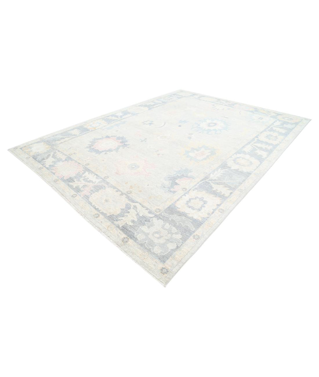 Hand Knotted Oushak Wool Rug 10' 0" x 13' 7" - No. AT81320