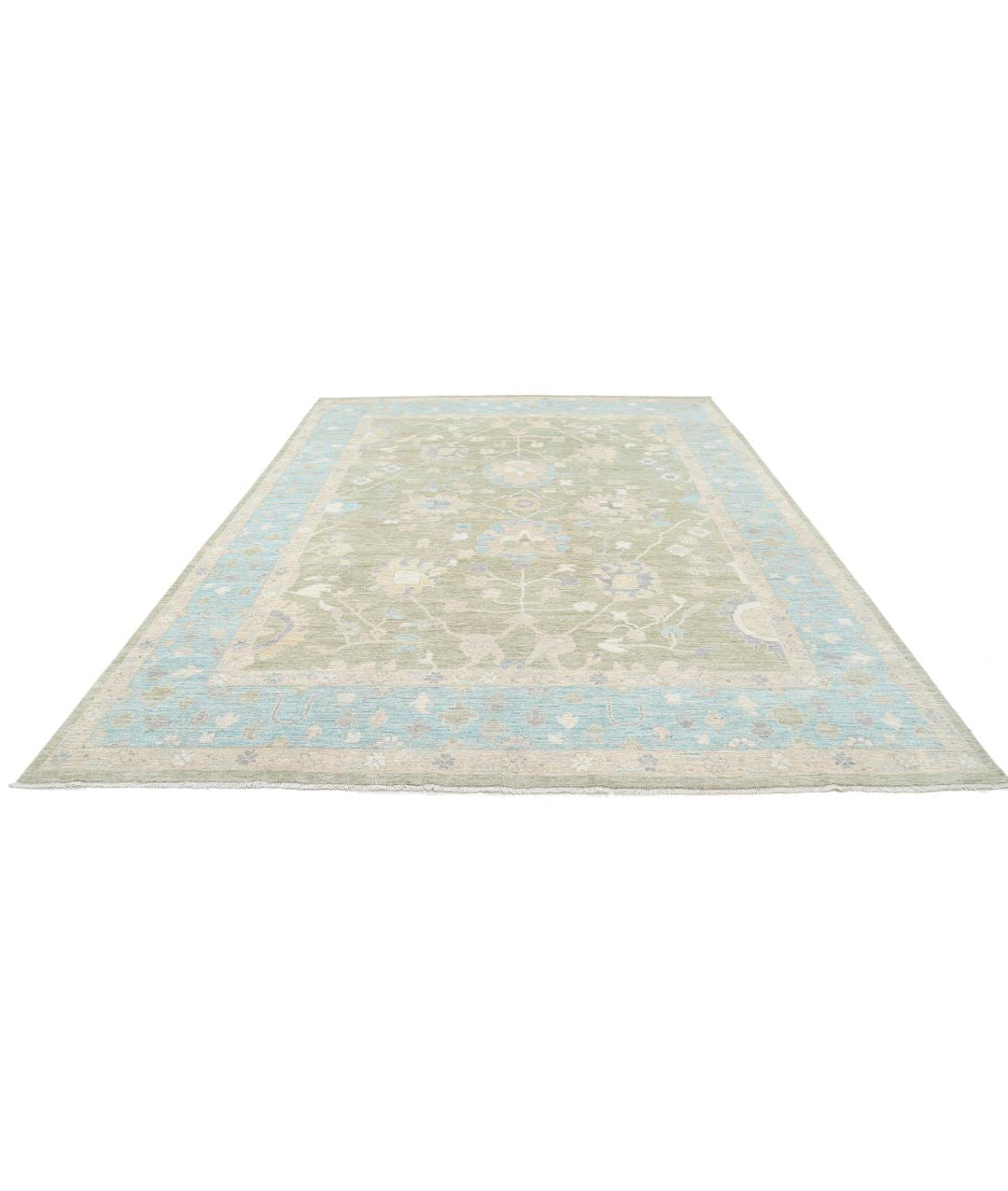 Hand Knotted Oushak Wool Rug 9' 3" x 12' 4" - No. AT94889