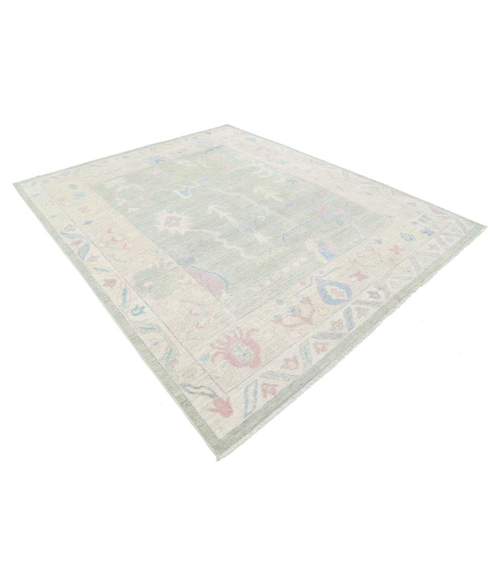 Hand Knotted Oushak Wool Rug 8' 2" x 9' 9" - No. AT65535
