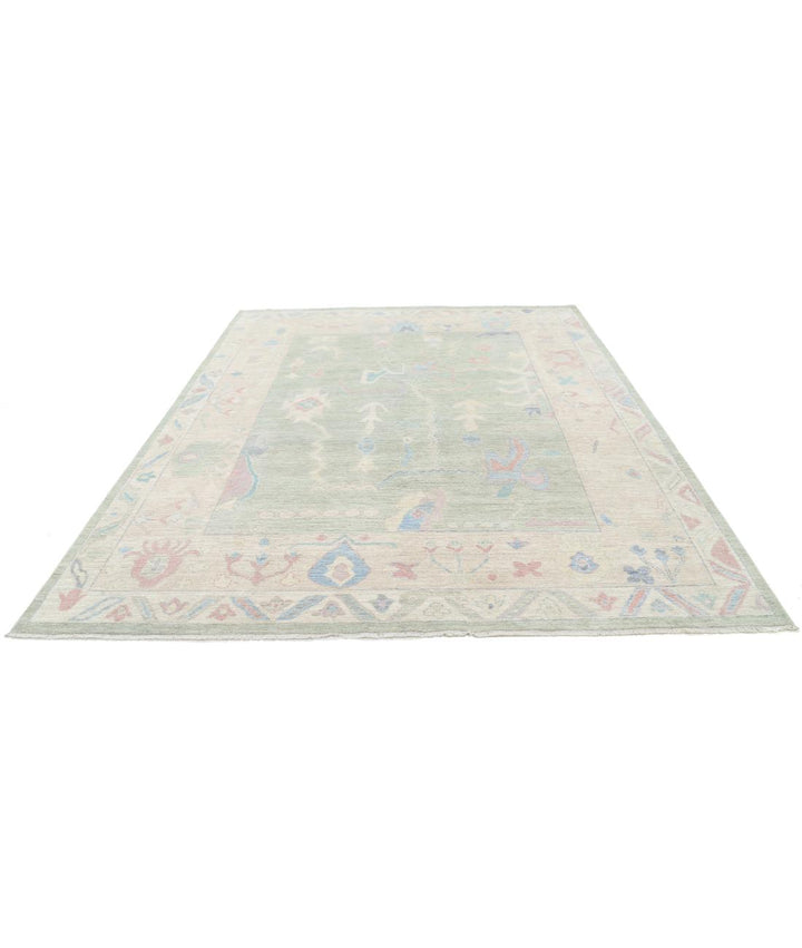 Hand Knotted Oushak Wool Rug 8' 2" x 9' 9" - No. AT65535
