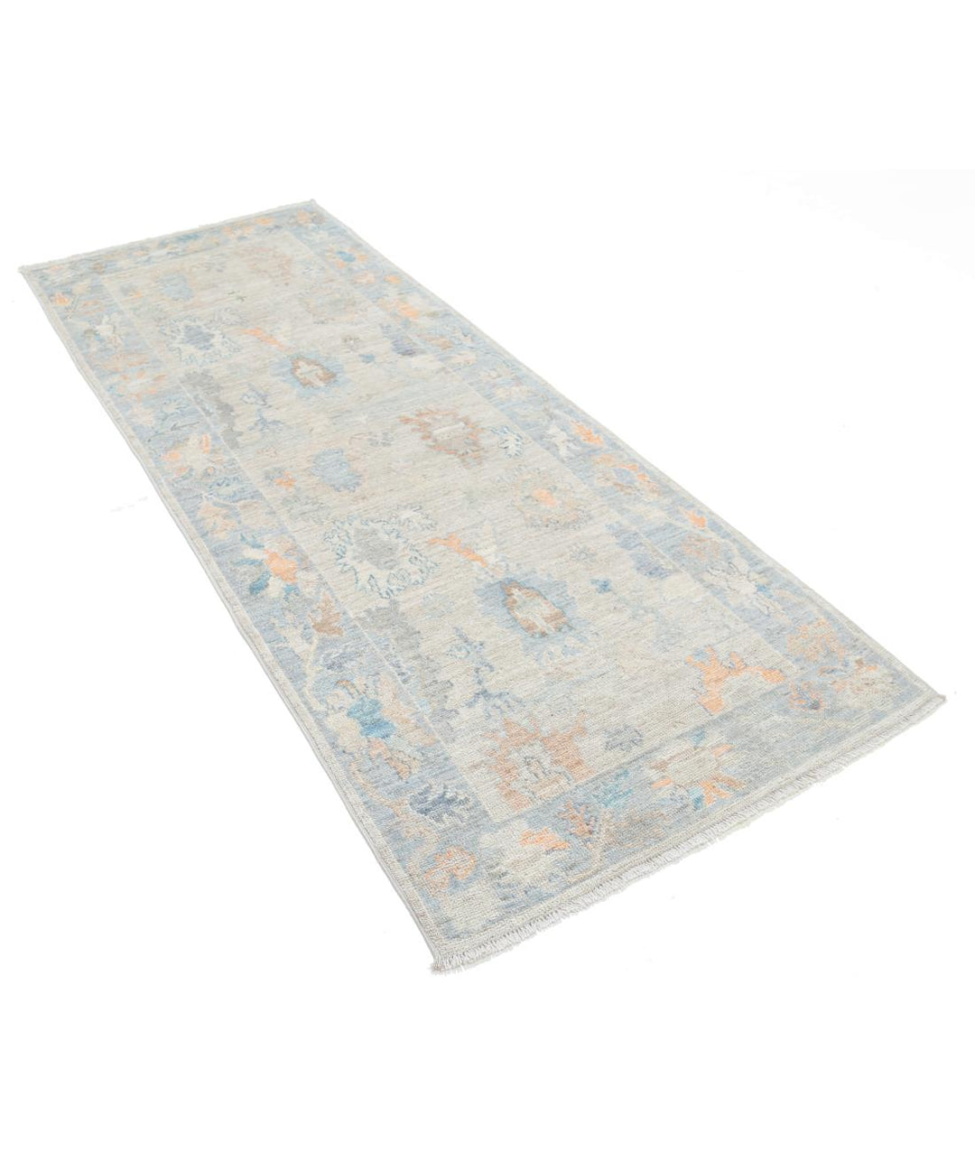 Hand Knotted Oushak Wool Rug 3' 0" x 8' 4" - No. AT32092