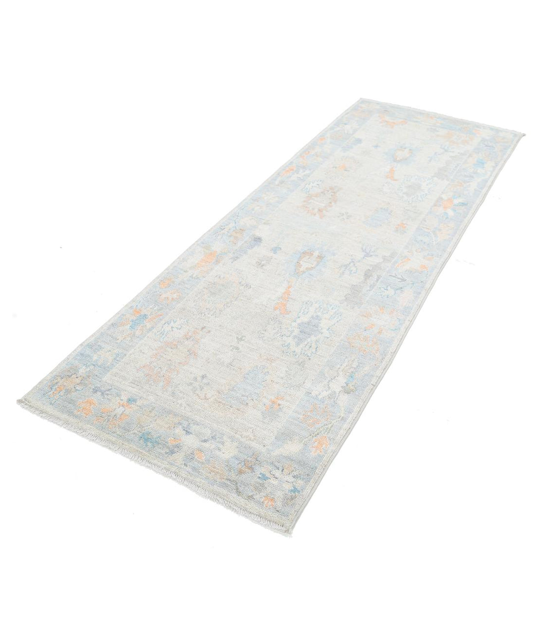 Hand Knotted Oushak Wool Rug 3' 0" x 8' 4" - No. AT32092