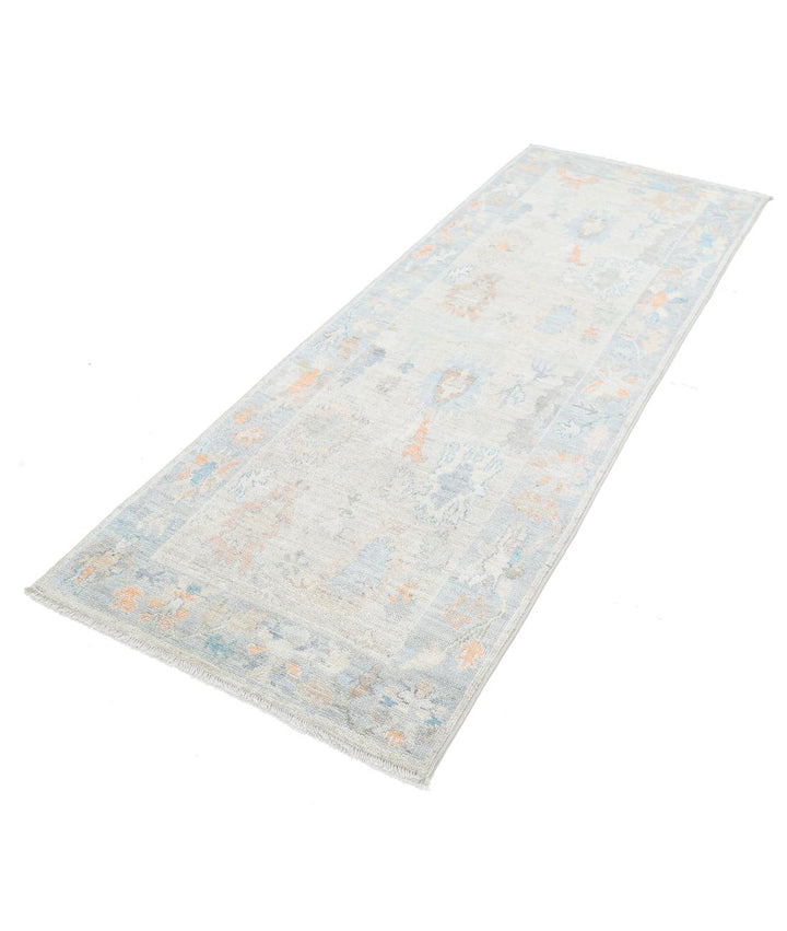 Hand Knotted Oushak Wool Rug 3' 0" x 8' 4" - No. AT32092