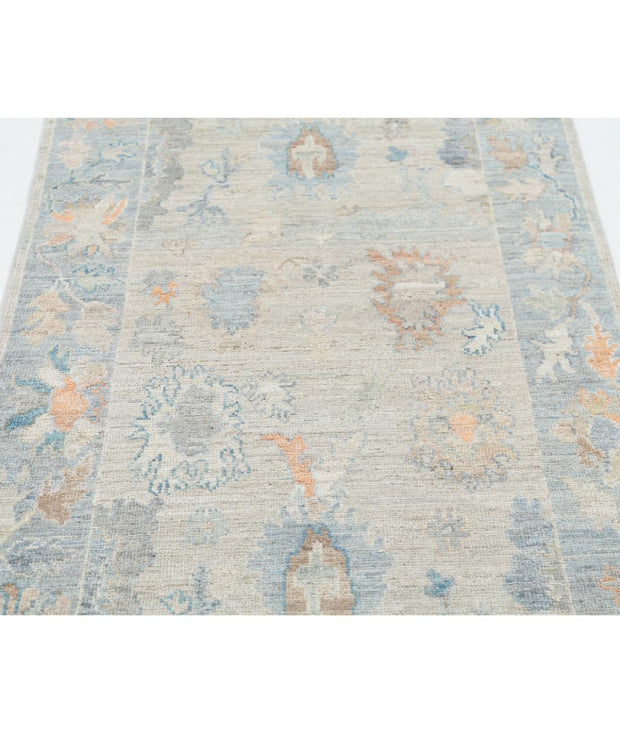 Hand Knotted Oushak Wool Rug 3' 0" x 8' 4" - No. AT32092