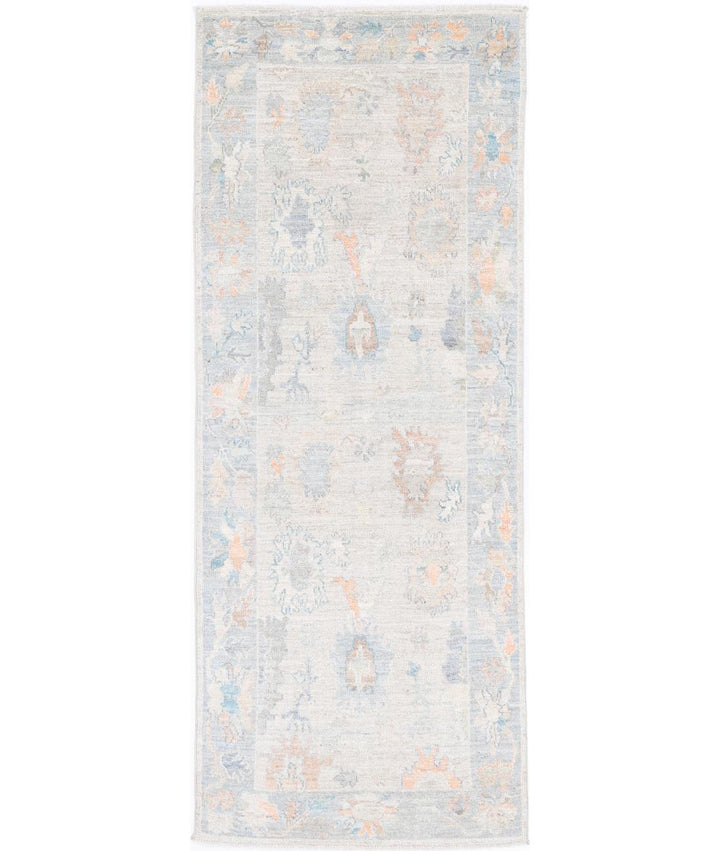 Hand Knotted Oushak Wool Rug 3' 0" x 8' 4" - No. AT32092
