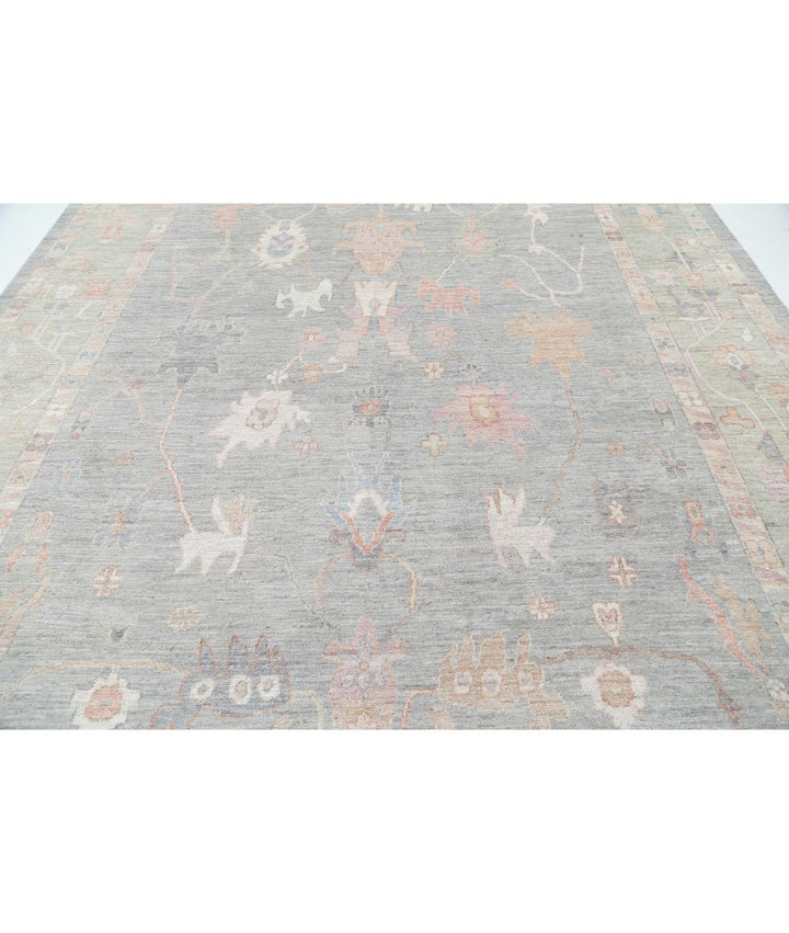 Hand Knotted Oushak Wool Rug 10' 0" x 13' 10" - No. AT38766