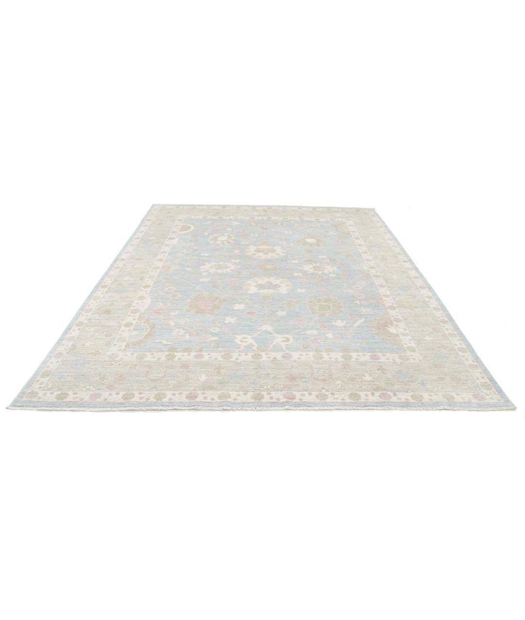 Hand Knotted Oushak Wool Rug 8' 1" x 9' 10" - No. AT25611